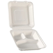 White Sugarcane Bagasse Triple Box 1200ml (50 Units)