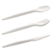 Colher, Garfo, e Faca Pasta Prensada embalado individualmente - 16cm (100 Unidade)