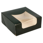 Black Cardboard Box with Window for Sushi (50 Units)