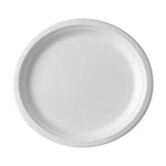 White Round Plates in Sugarcane Bagasse (50 Units)